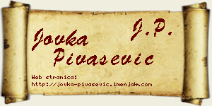 Jovka Pivašević vizit kartica